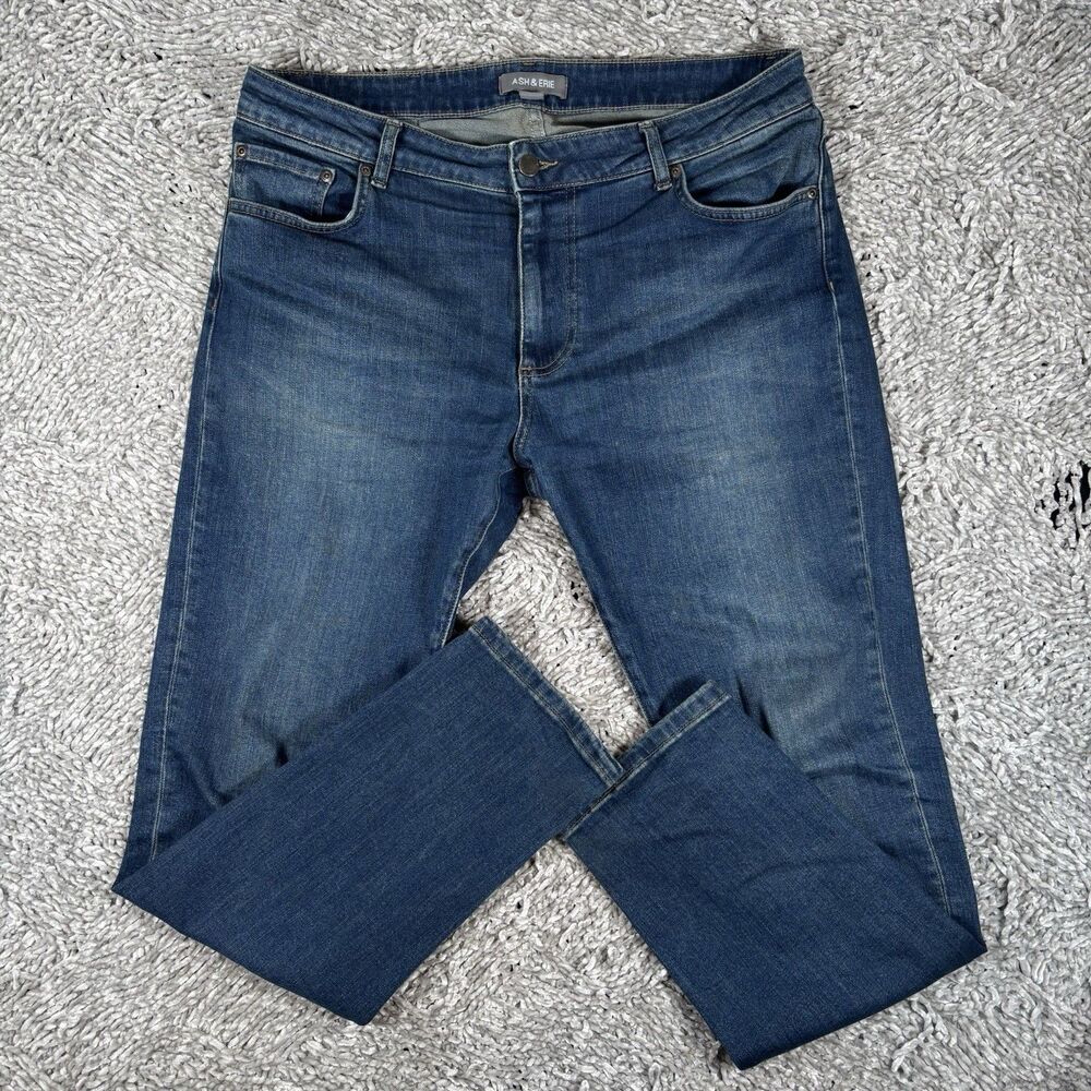 Ash & Erie Jeans Mens 33x29 Blue Stretch Denim Preppy Flex Party Business Casual